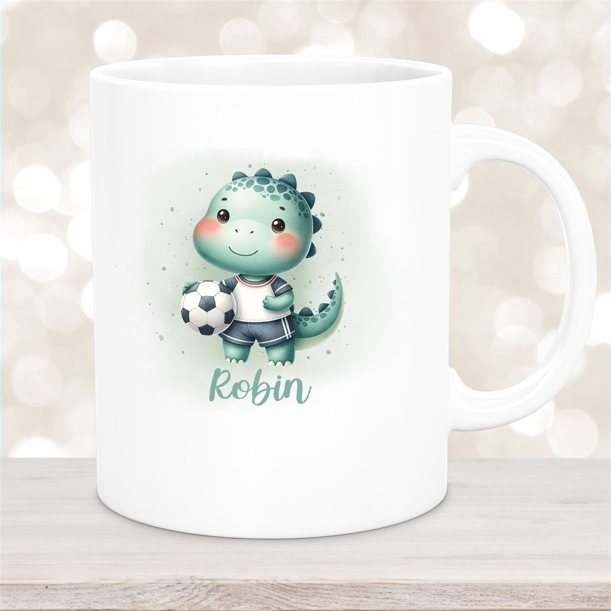 Tasse Wunschname Fußball #15 Personalisiert Keramik Kinderbecher versch. Farben
