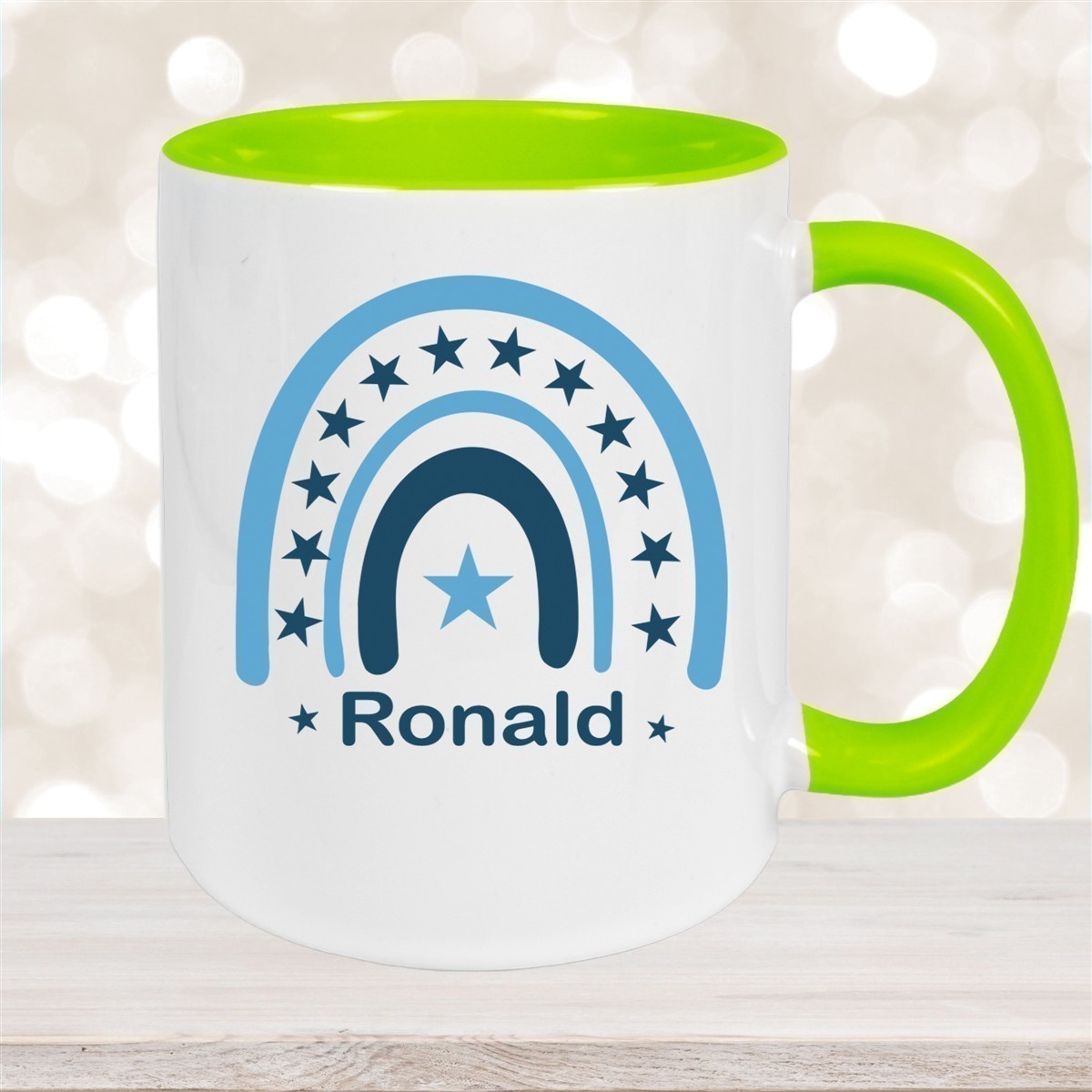 Tasse Wunschname Regenbogen #3 Keramik Kinderbecher versch. Farben