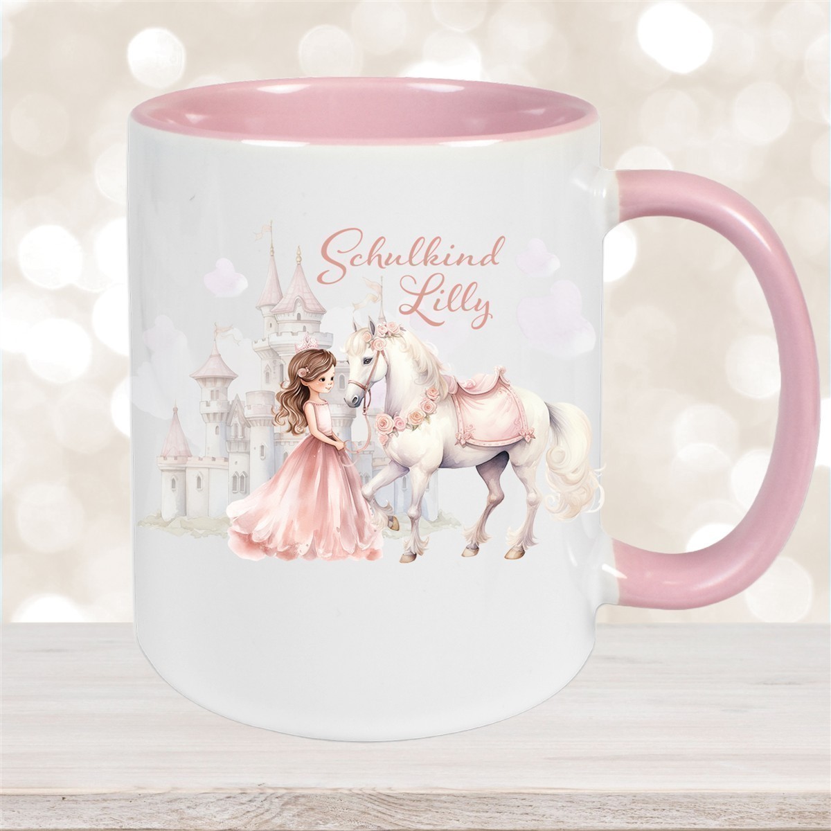 Tasse Kinder Prinzessin #1 Wunschname Keramik Kinderbecher personalisiert versch. Farben