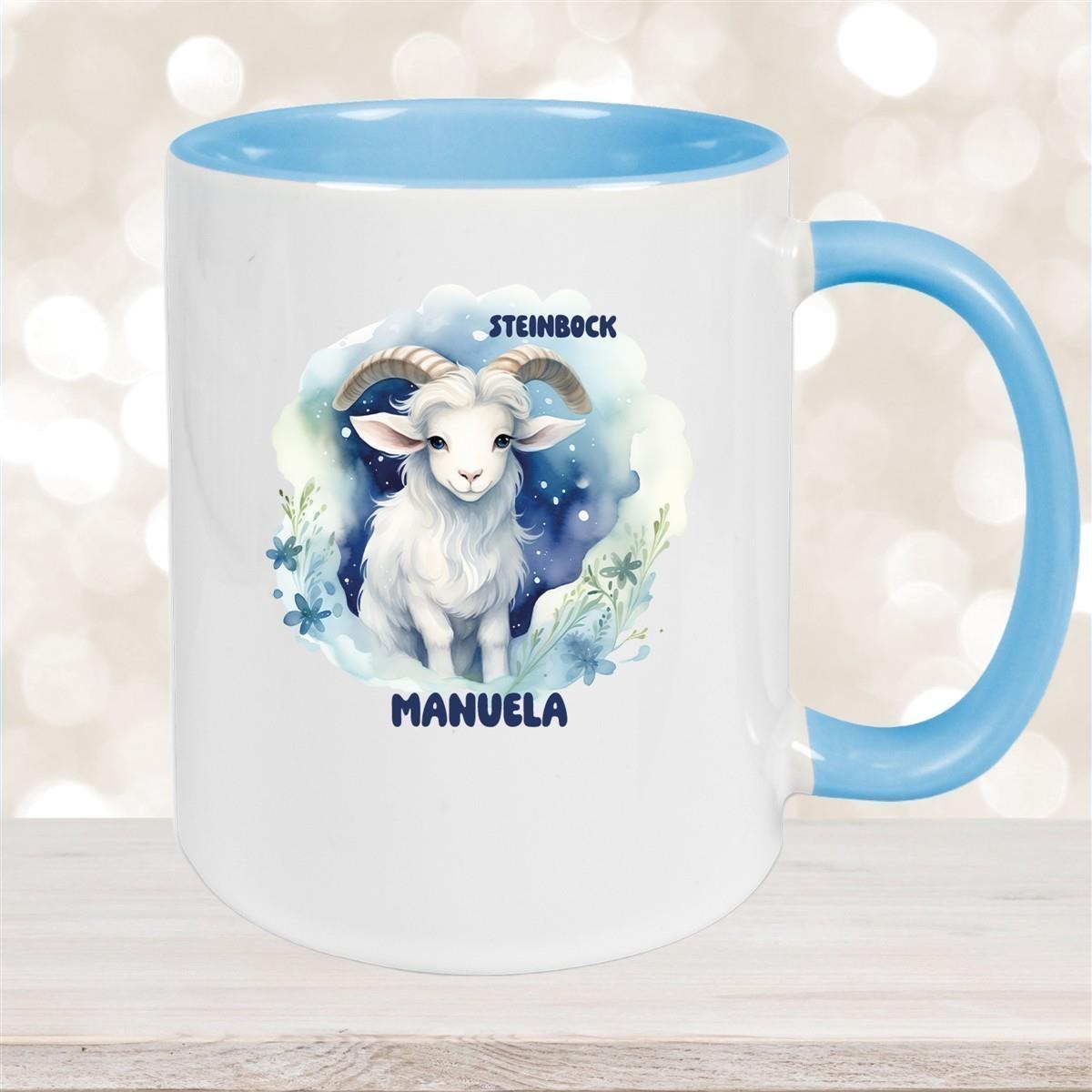 Tasse Sternzeichen Kinder Steinbock 1 Wunschname Keramik Kinderbecher personalisiert versch. Farben
