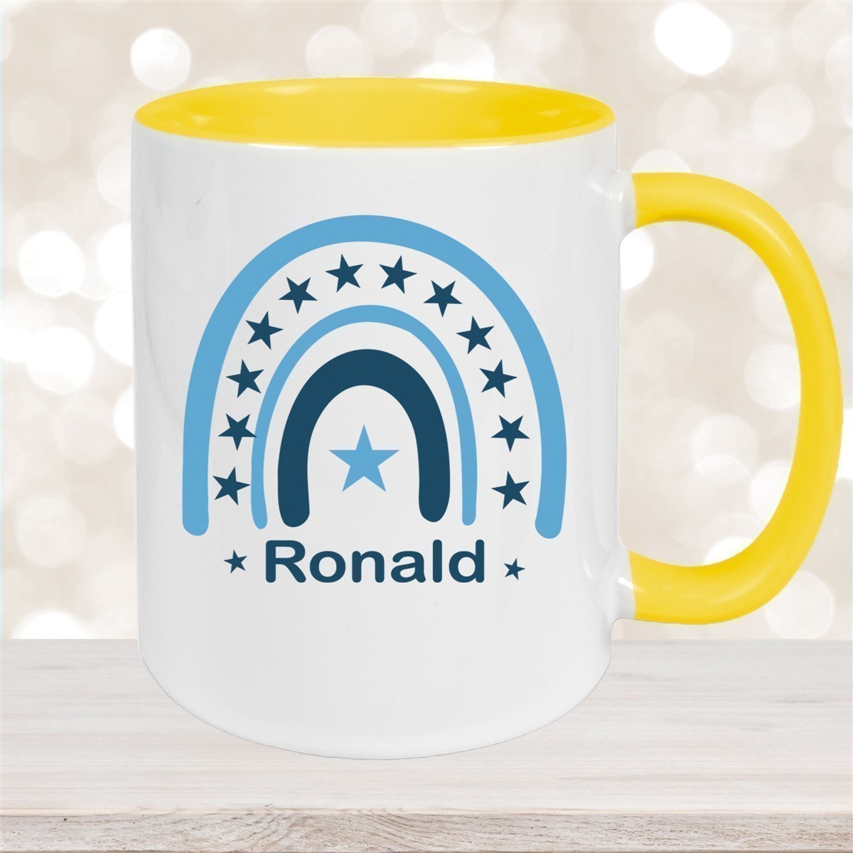 Tasse Wunschname Regenbogen #3 Keramik Kinderbecher versch. Farben