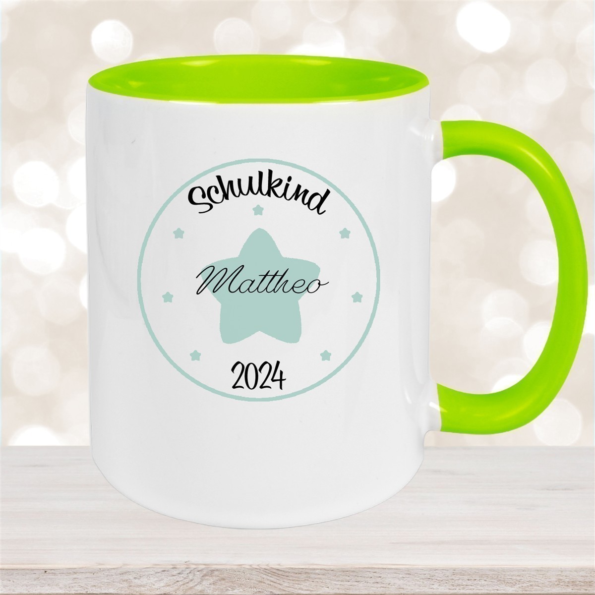 Tasse Schulkind #01 Wunschname Keramik Kinderbecher Personalisiert versch. Farben