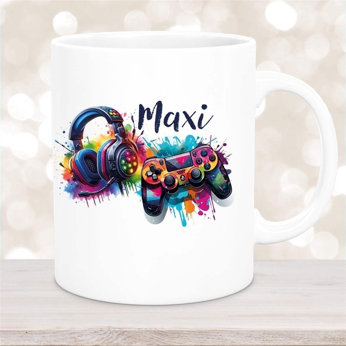 Tasse Gamer #3 Wunschname Keramik Kinderbecher personalisiert Weiß Tasse Gamer #3 Wunschname Keramik Kinderbecher personalisiert versch. Farben