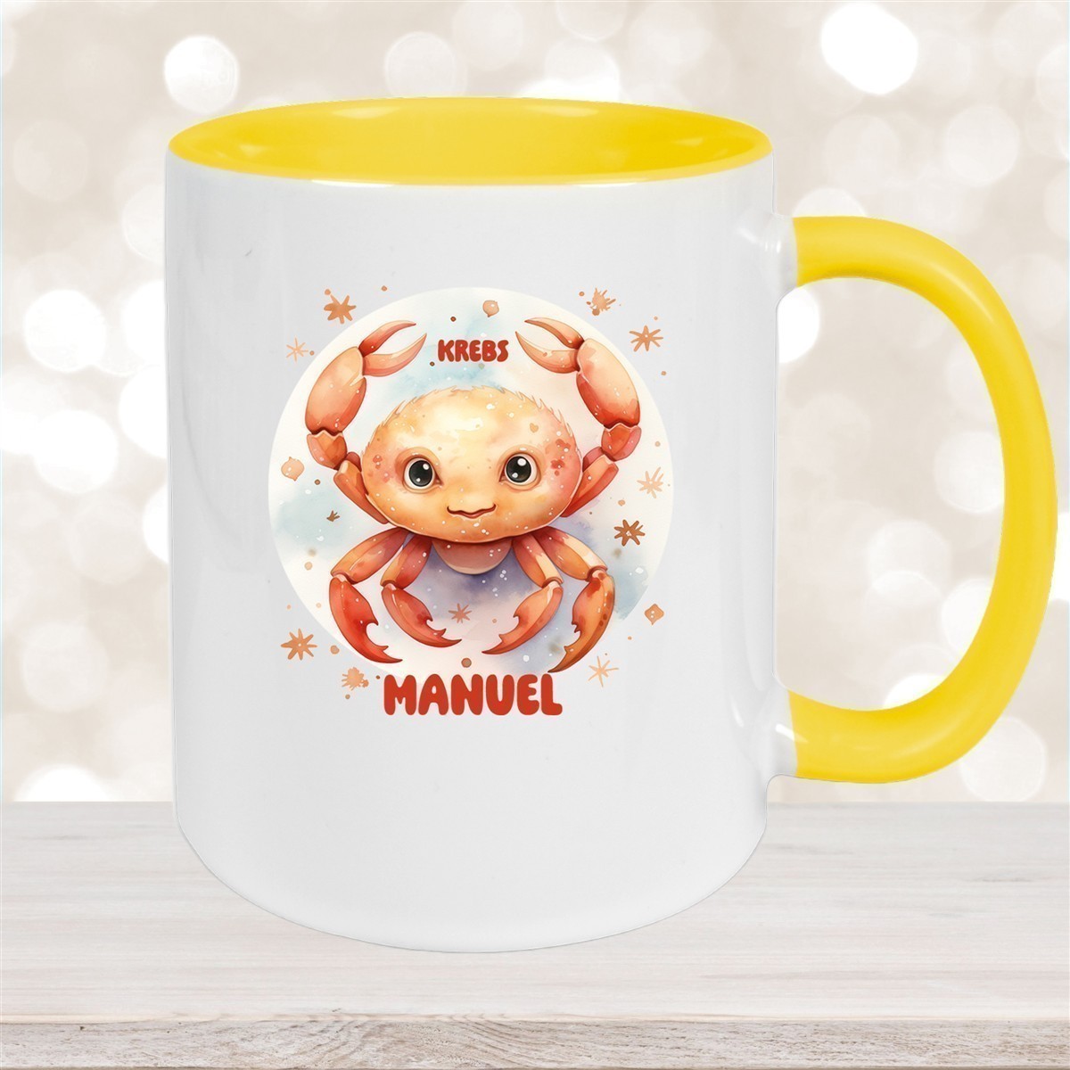 Tasse Sternzeichen Kinder Krebs #1 Wunschname Keramik Kinderbecher personalisiert versch. Farben