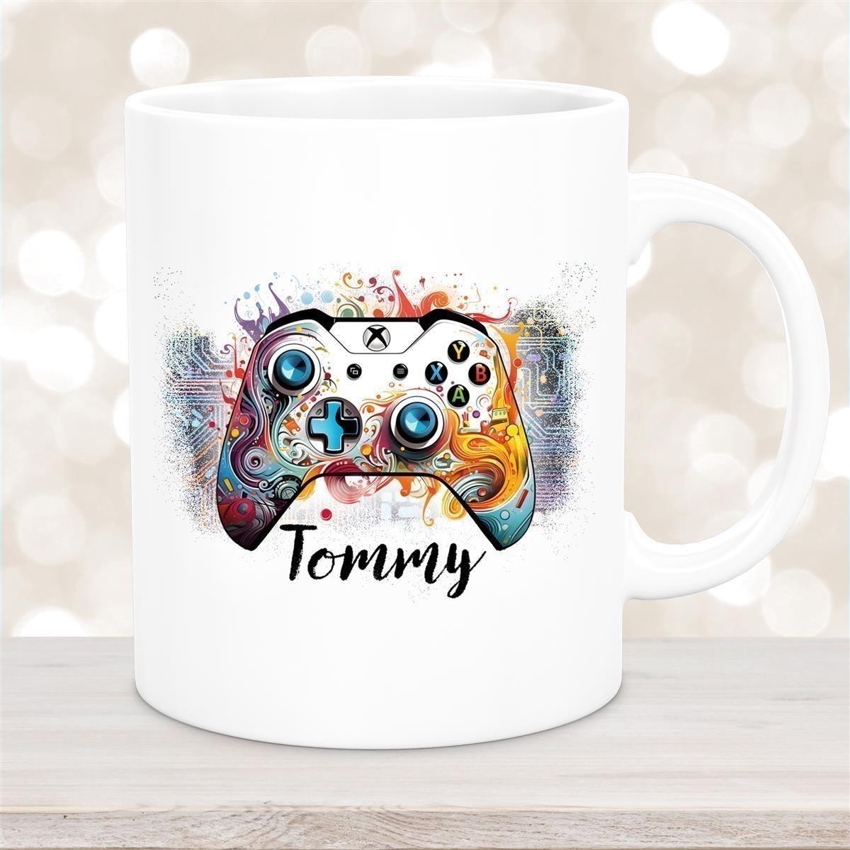 Tasse Gamer 2 Wunschname Keramik Kinderbecher personalisiert versch. Farben