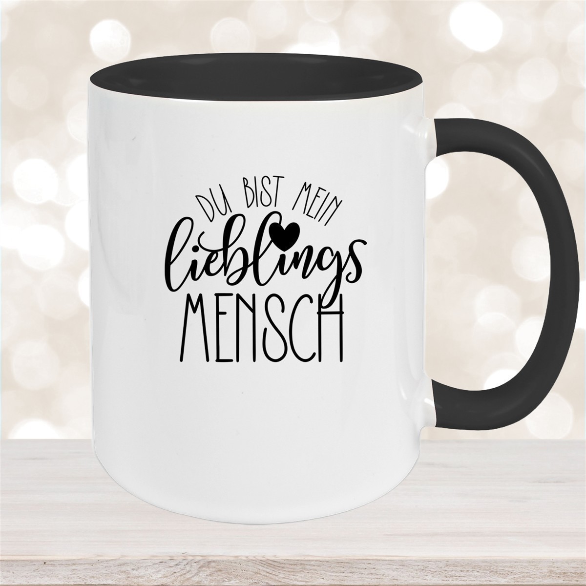 Tasse Spruch "Lieblingsmensch" Valentinstag #19 Keramik versch. Farben