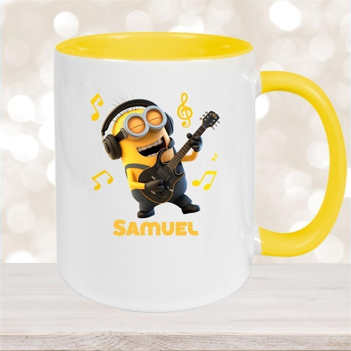 Tasse Minions Kinder Minion 6 Rockstar Wunschname Keramik Kinderbecher personalisiert versch. Farben