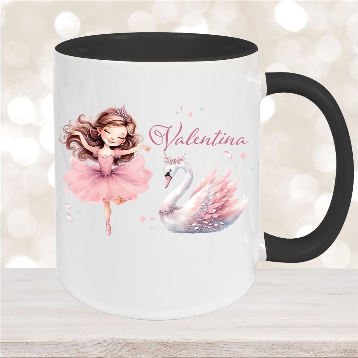 Tasse Ballerina 2 Wunschname Keramik Kinderbecher personalisiert versch. Farben