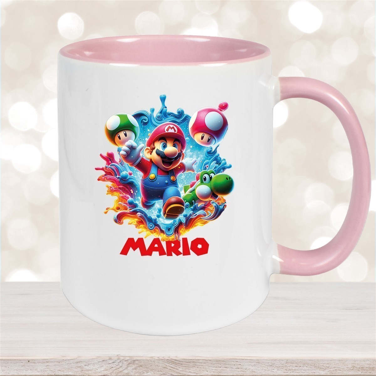 Tasse Wunschname Super-Mario #8 Keramik Kinderbecher personalisiert versch. Farben