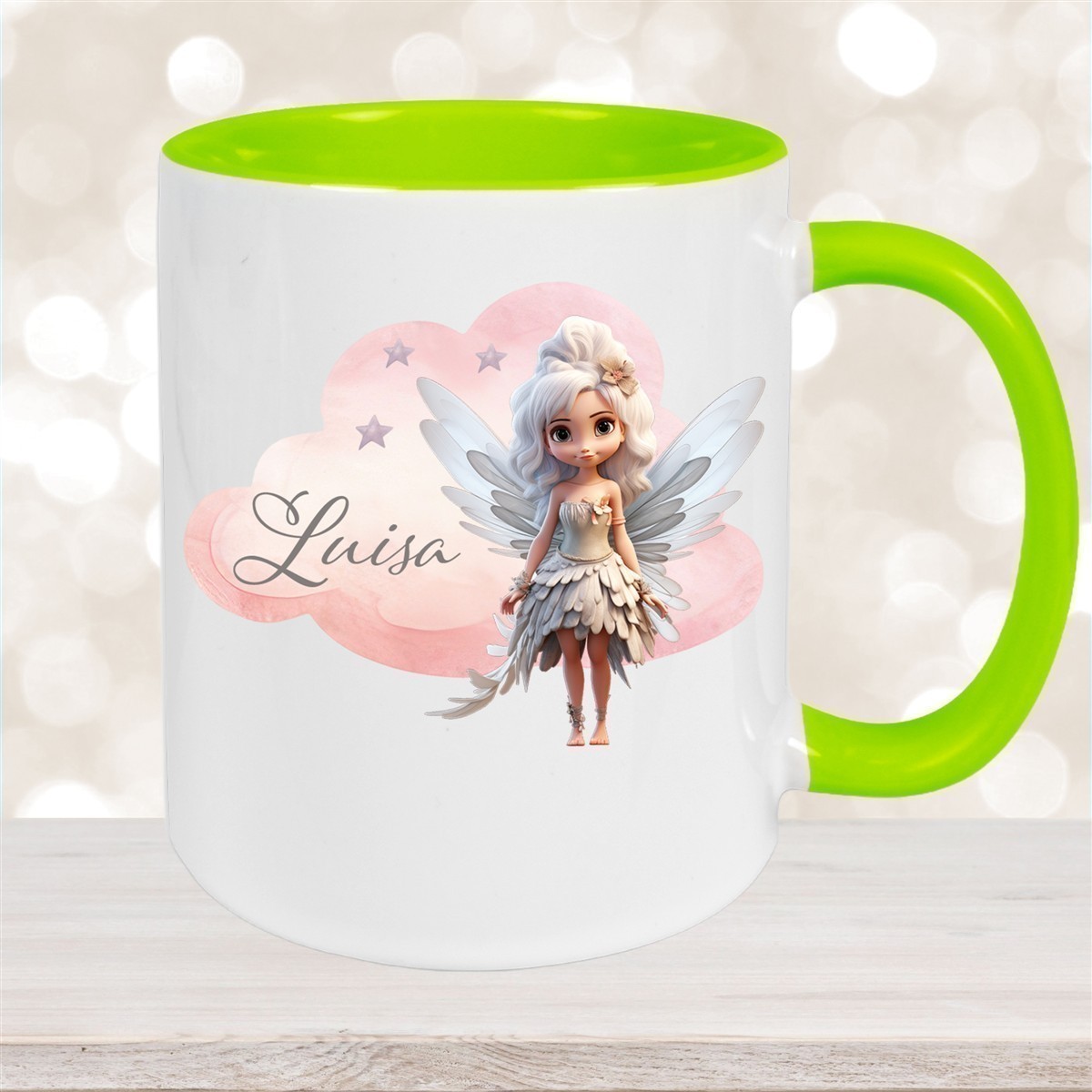 Tasse Fee #1 Wunschname Keramik Kinderbecher personalisiert versch. Farben