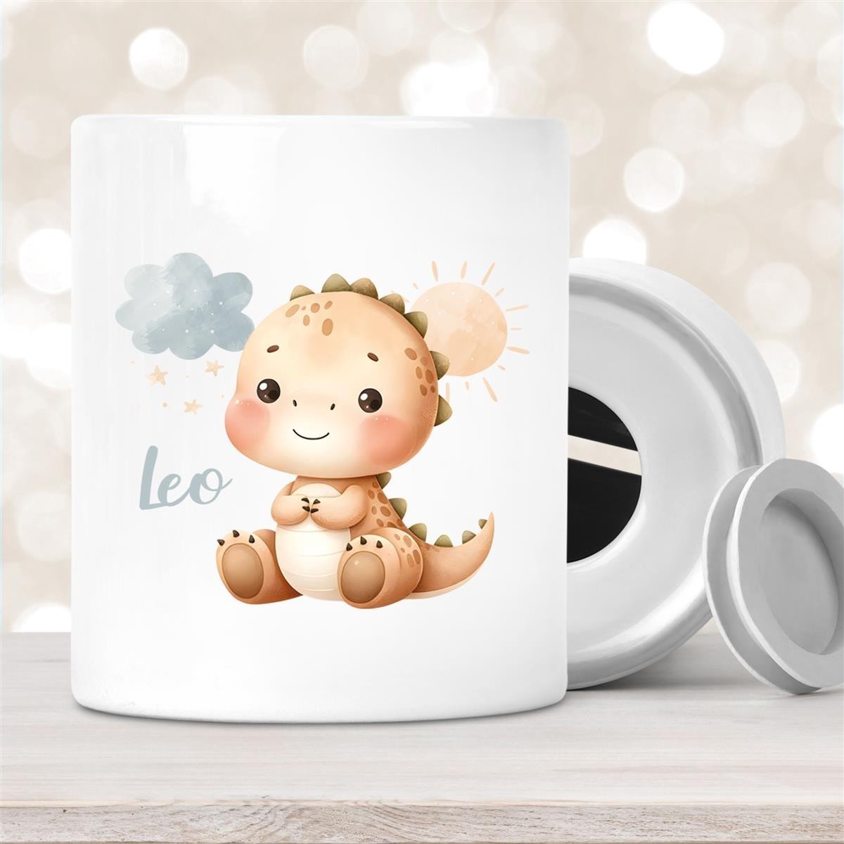 Spardose mit Wunschname Dino #19 personalisiert Spardose mit Wunschname Dino #19 personalisiert