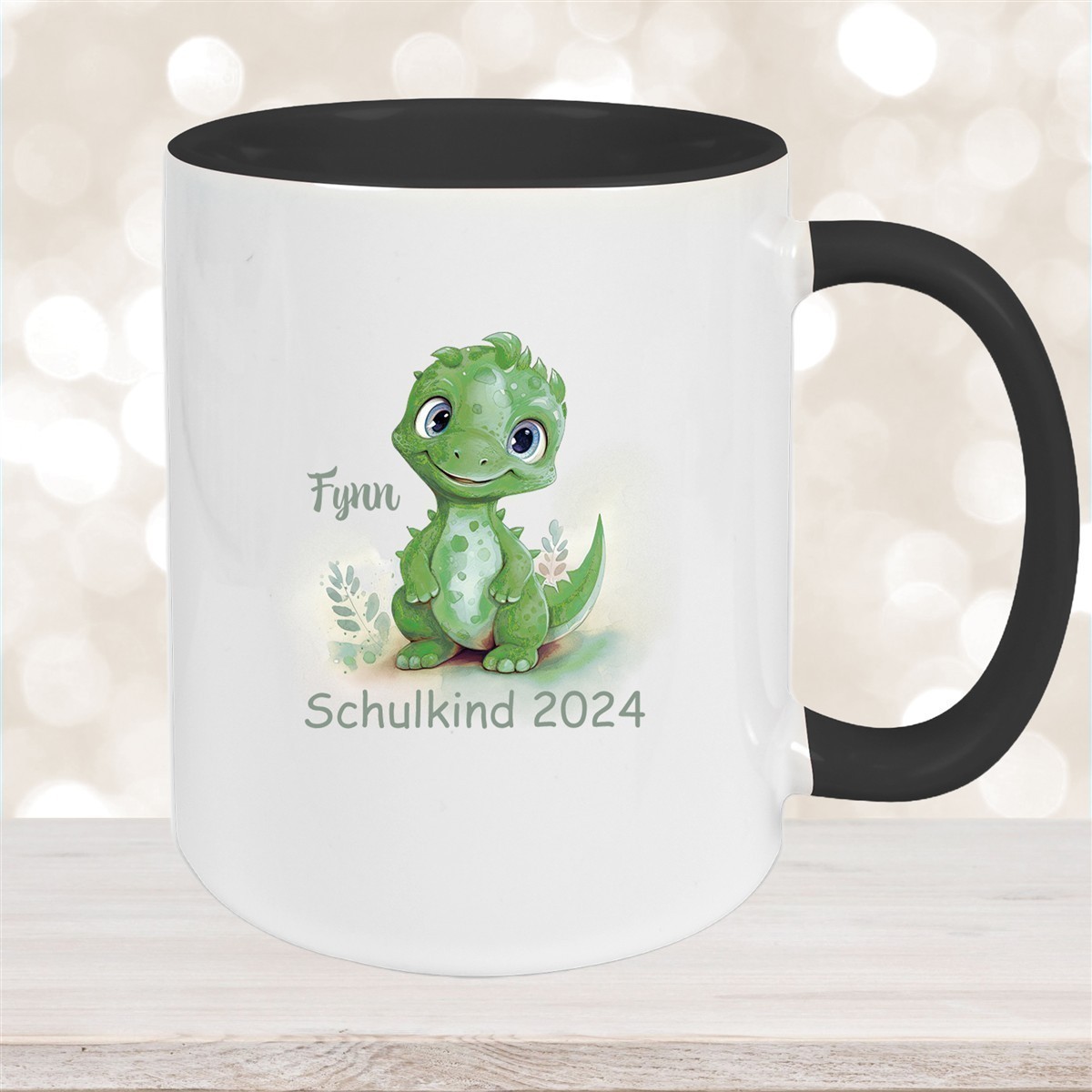 Tasse Schulkind #11 Wunschname Dino #2 Keramik Kinderbecher Personalisiert versch. Farben