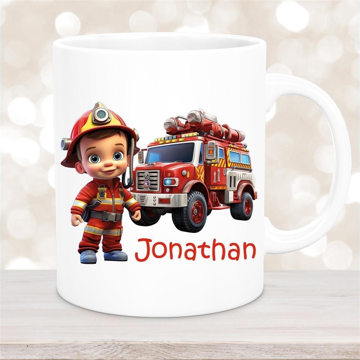 Tasse Wunschname Feuerwehr #3 Keramik Kinderbecher Weiß Tasse Wunschname Feuerwehr #3 Keramik Kinderbecher Weiß