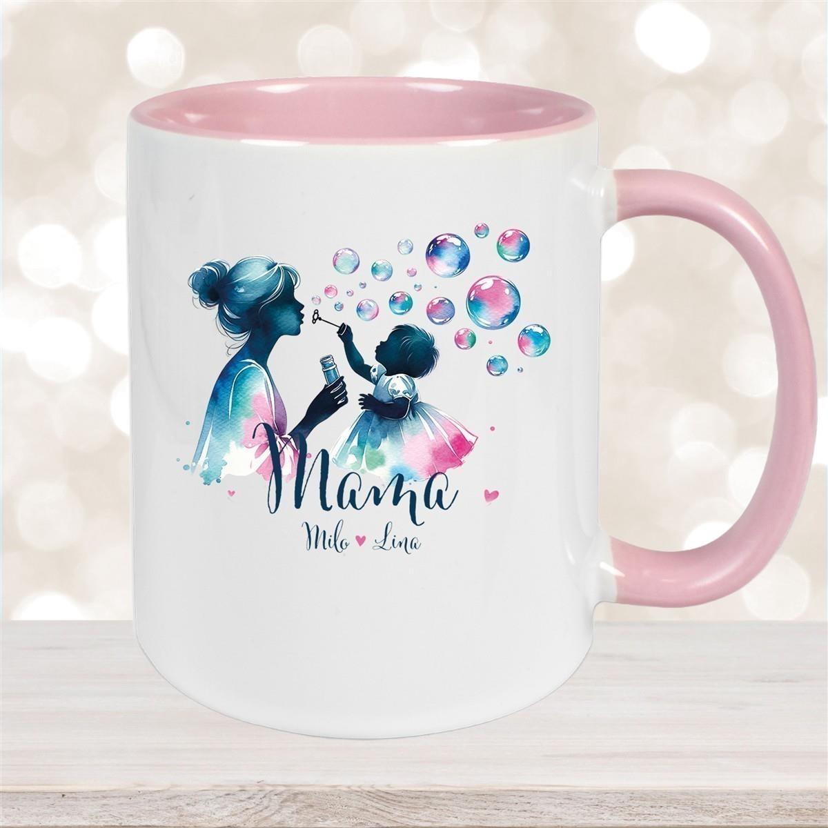 Tasse Muttertag 10 Wunschnamen Keramik Personalisiert versch. Farben