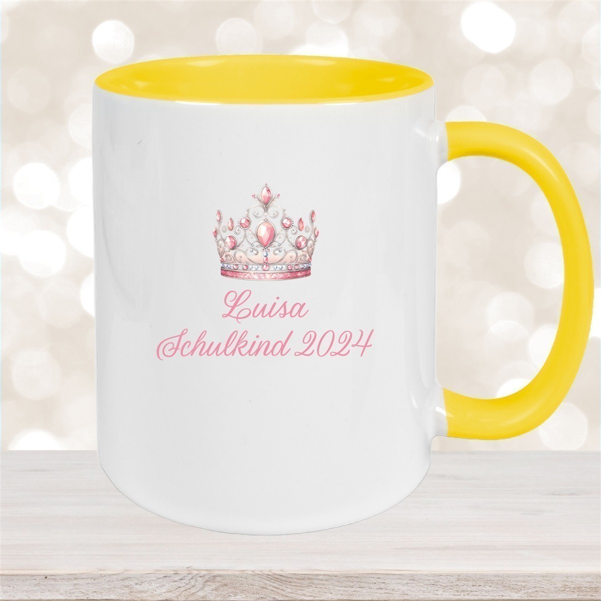 Tasse Schulkind #15 Wunschname Prinzessin#1 Keramik Kinderbecher Personalisiert versch. Farben