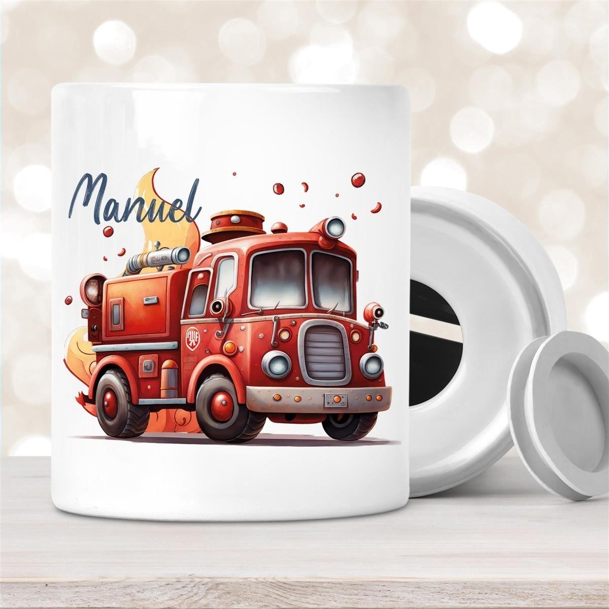 Spardose mit Wunschname Feuerwehr #1 personalisiert Spardose mit Wunschname Feuerwehr #1 personalisiert