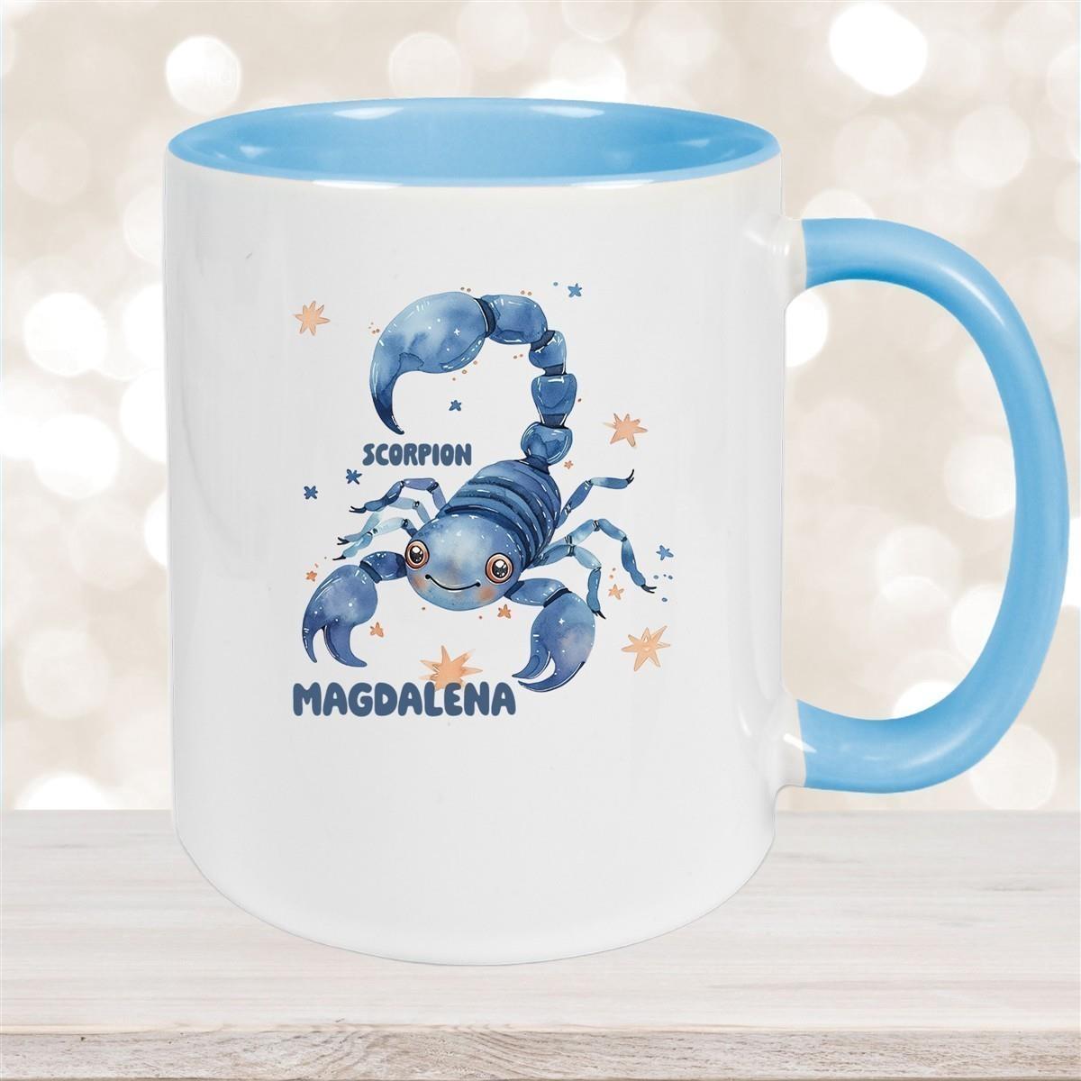 Tasse Sternzeichen Kinder Skorpion 1 Wunschname Keramik Kinderbecher personalisiert versch. Farben