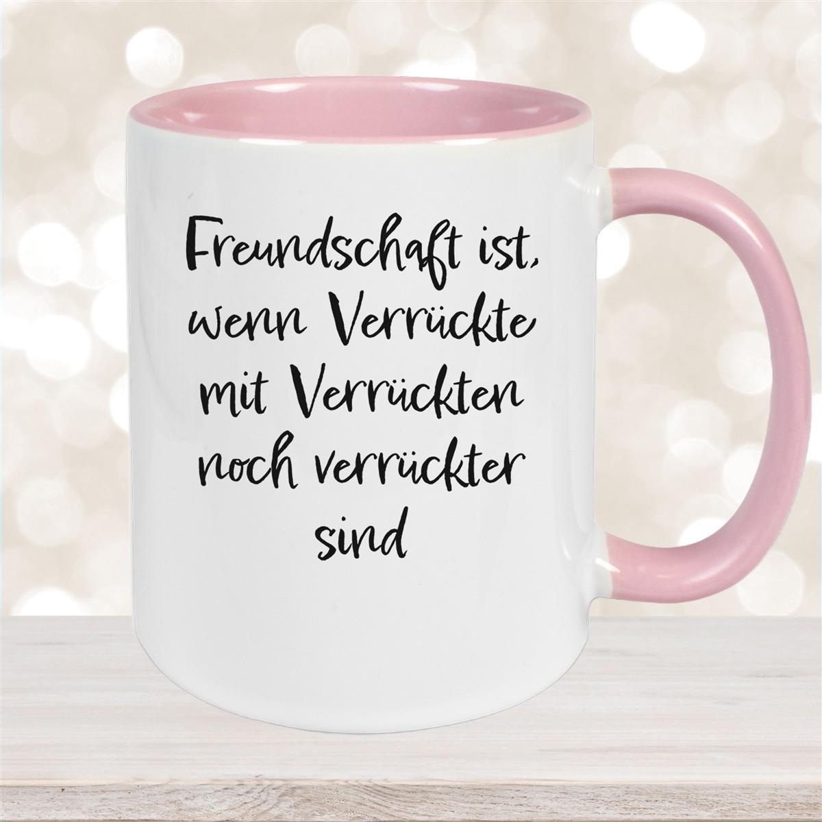 Tasse Freundschaft Liebe Sprüche 1 Keramik versch. Farben