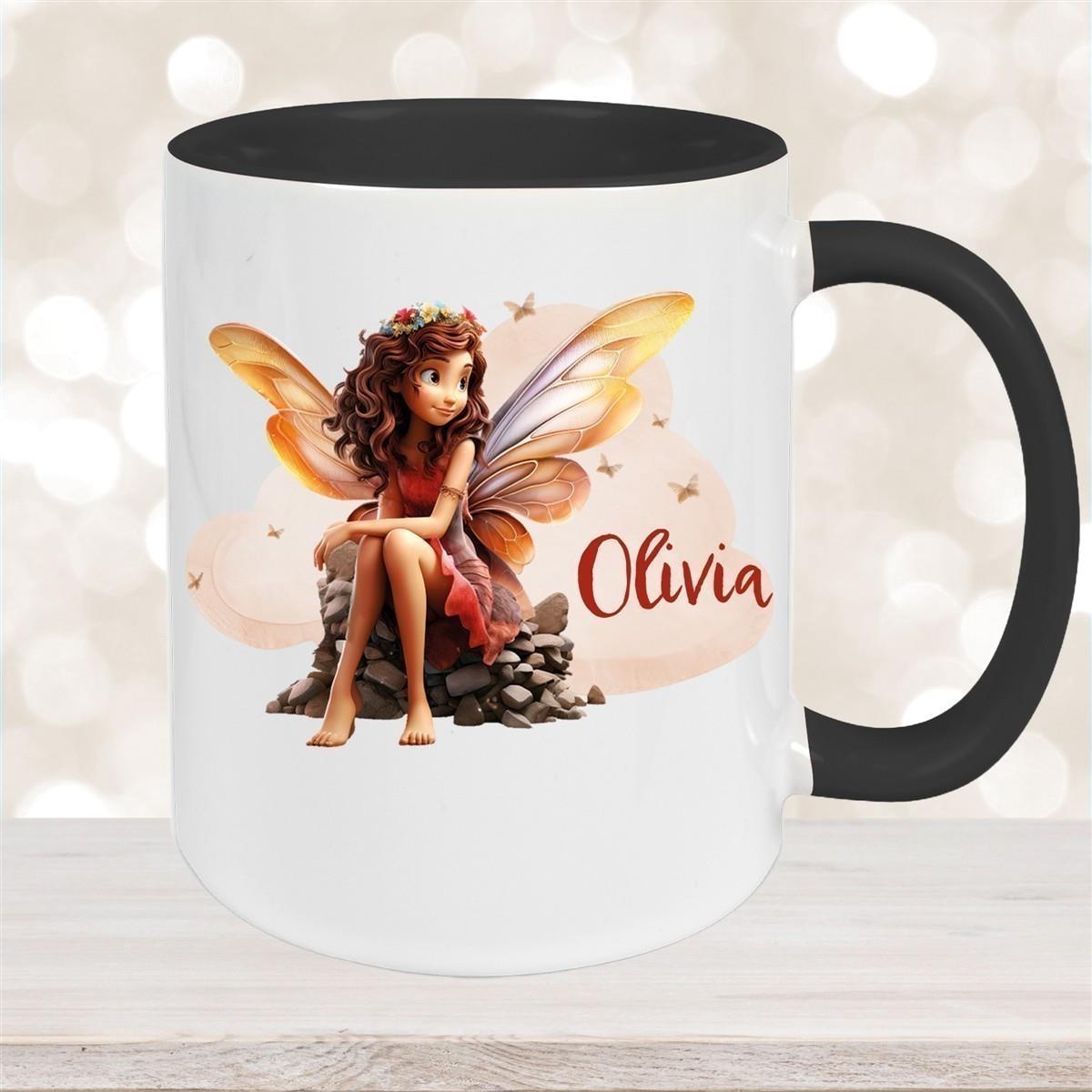 Tasse Fee 2 Wunschname Keramik Kinderbecher personalisiert versch. Farben