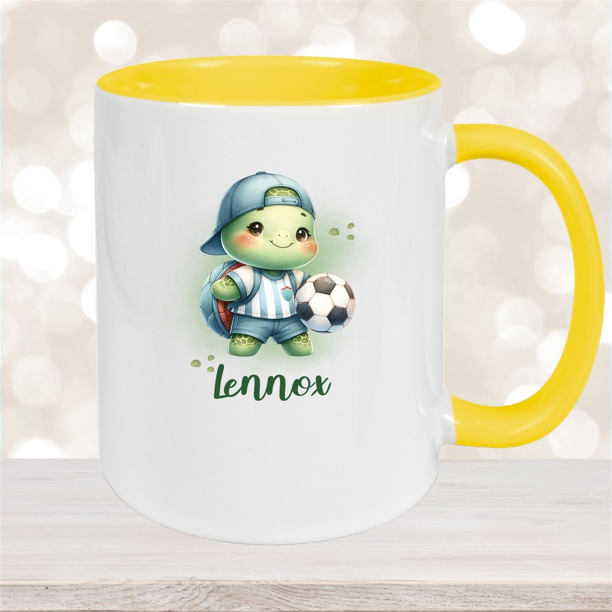 Tasse Wunschname Fußball #14 Personalisiert Keramik Kinderbecher versch. Farben