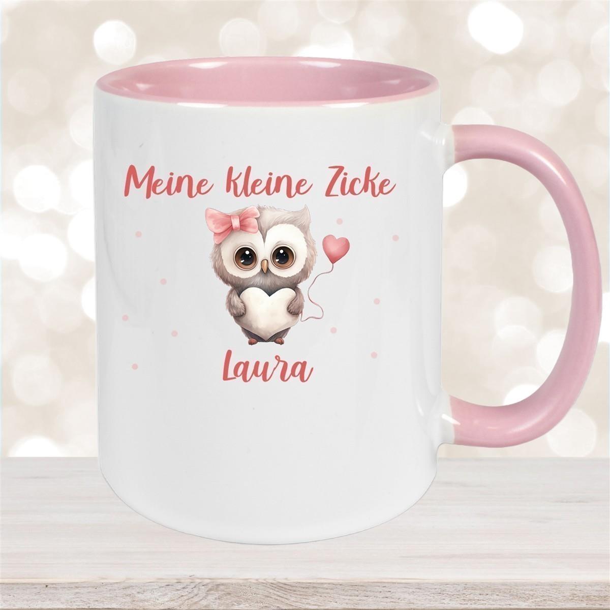 Tasse Liebe - Eule Valentinstag Wunschnamen Keramik personalisiert versch. Farben
