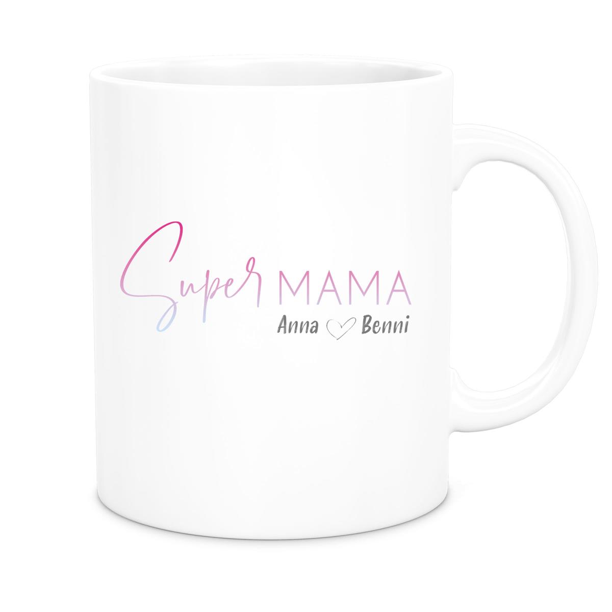 Tasse Muttertag 4 Wunschnamen Keramik Personalisiert versch. Farben