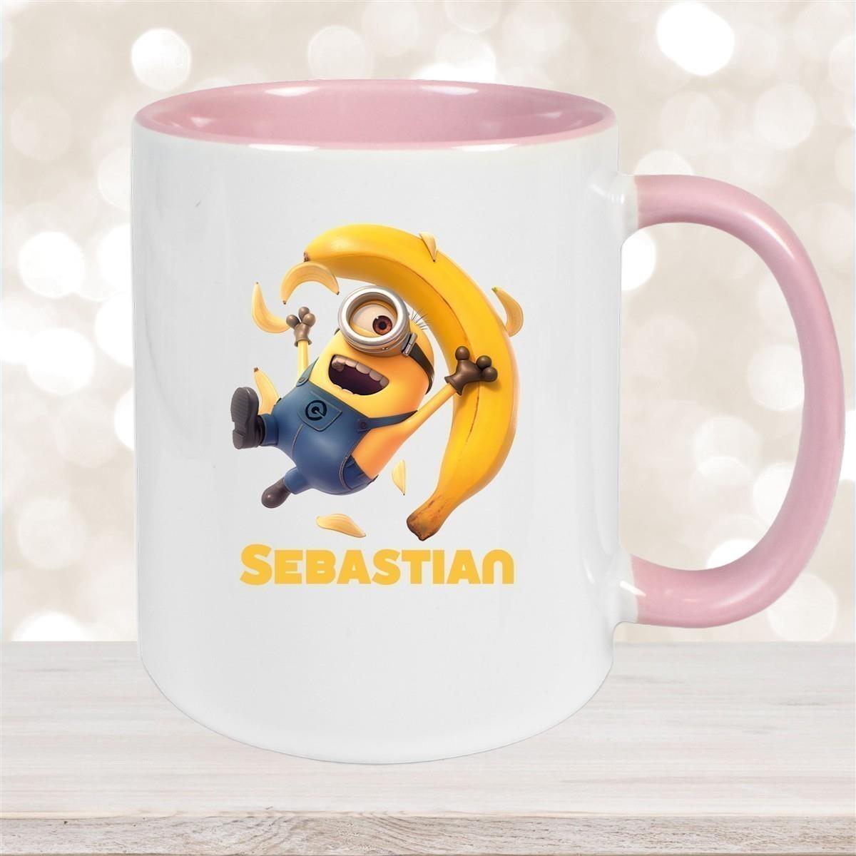 Tasse Minions Kinder Minion 2 Banana Wunschname Keramik Kinderbecher personalisiert versch. Farben