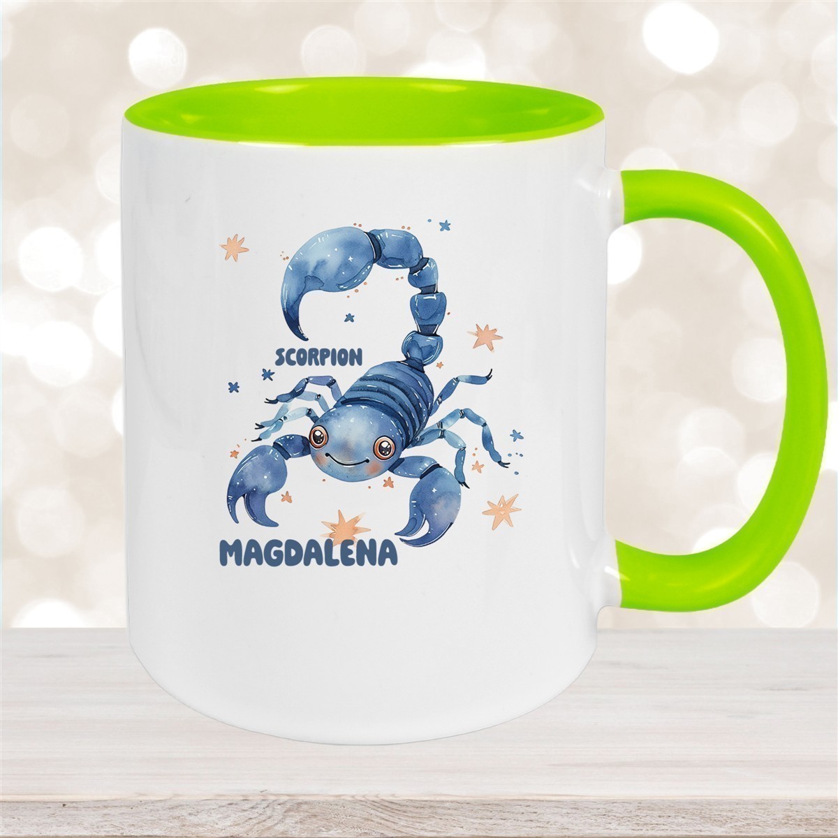 Tasse Sternzeichen Kinder Skorpion #1 Wunschname Keramik Kinderbecher personalisiert versch. Farben