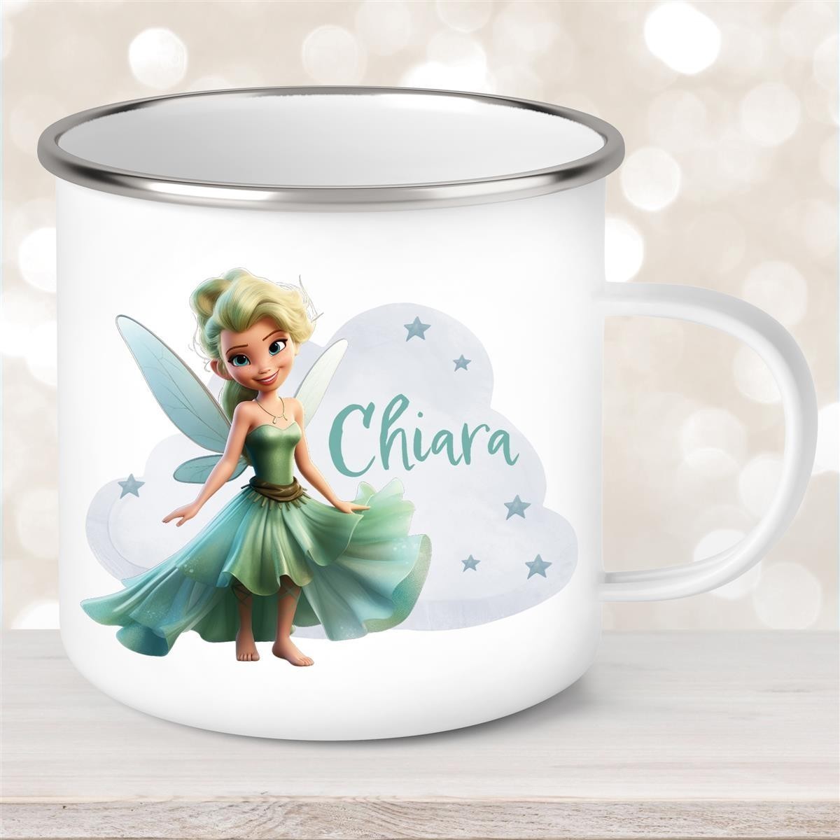 Tasse Fee #5 Wunschname Emaille Kinderbecher personalisiert Tasse Fee #5 Wunschname Emaille Kinderbecher personalisiert