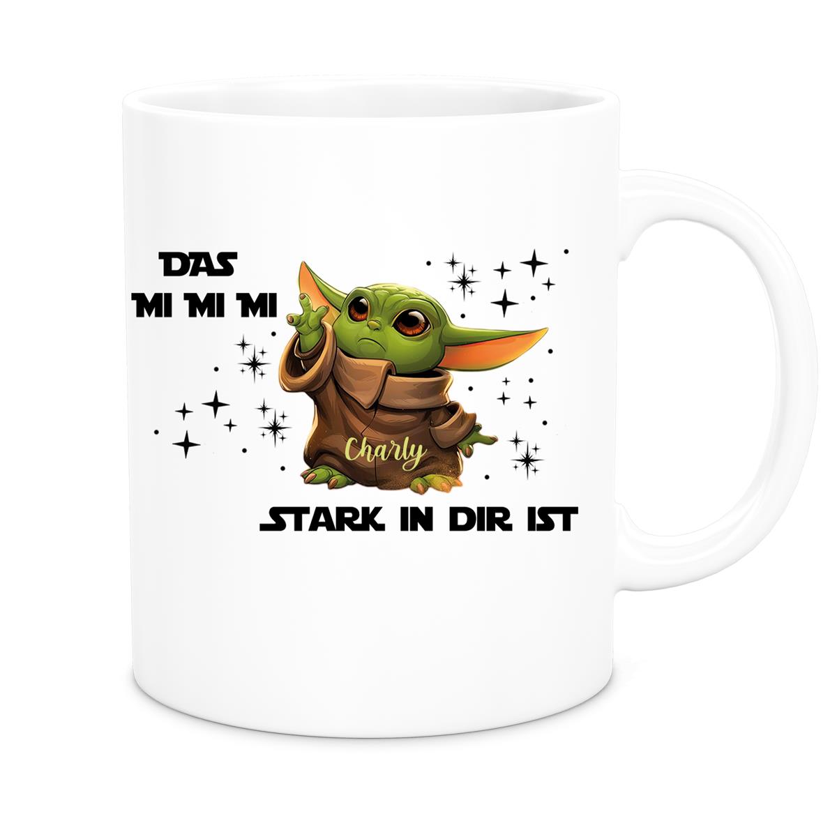 Tasse Wunschname Baby-Yoda 1 Keramik Kinderbecher personalisiert versch. Farben