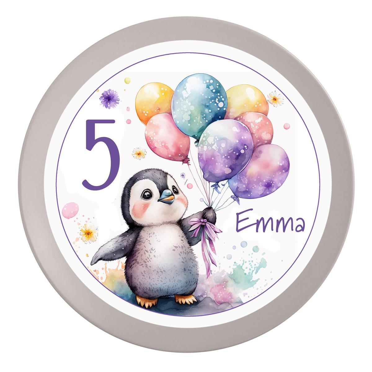 Tortenaufleger Geburtstag Pinguin 2 Name & Zahl (20cm)