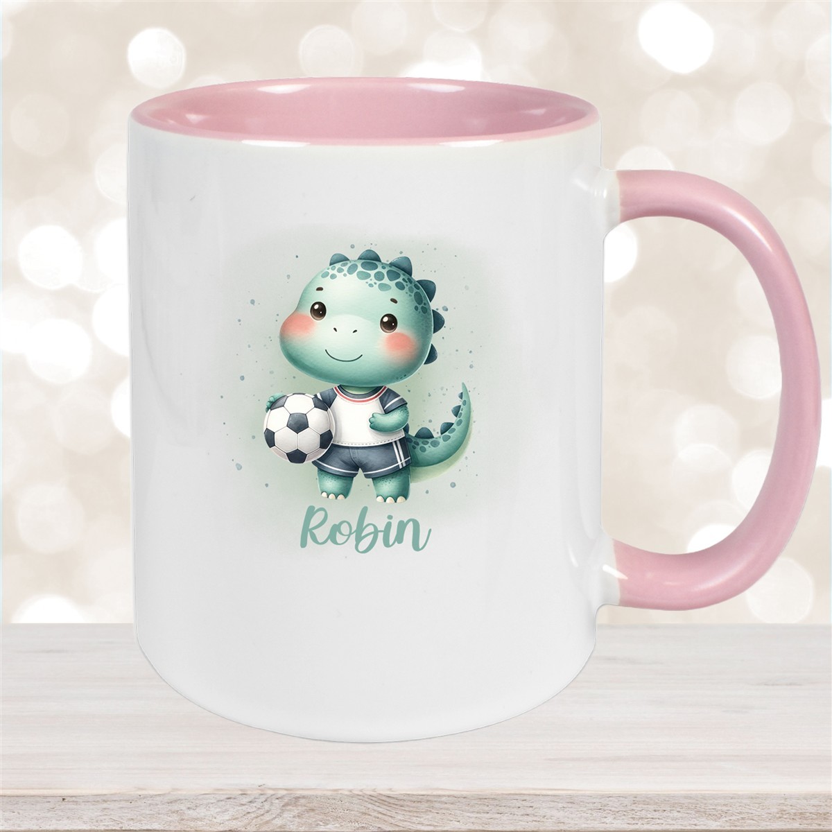 Tasse Wunschname Fußball #15 Personalisiert Keramik Kinderbecher versch. Farben