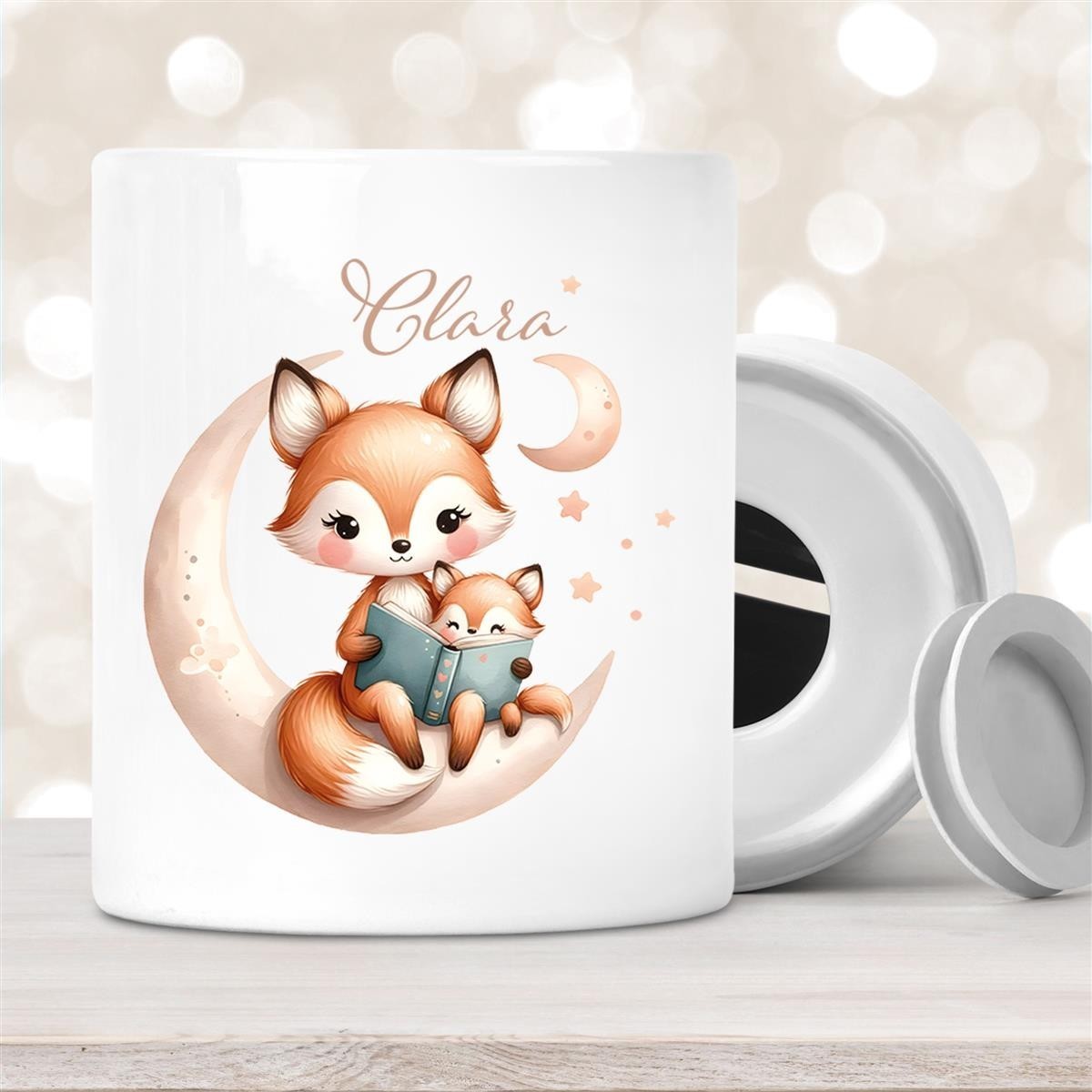 Spardose mit Wunschname Fuchs #2 personalisiert