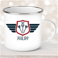 Tasse Dart #2 Wunschname Emaille Kinderbecher personalisiert