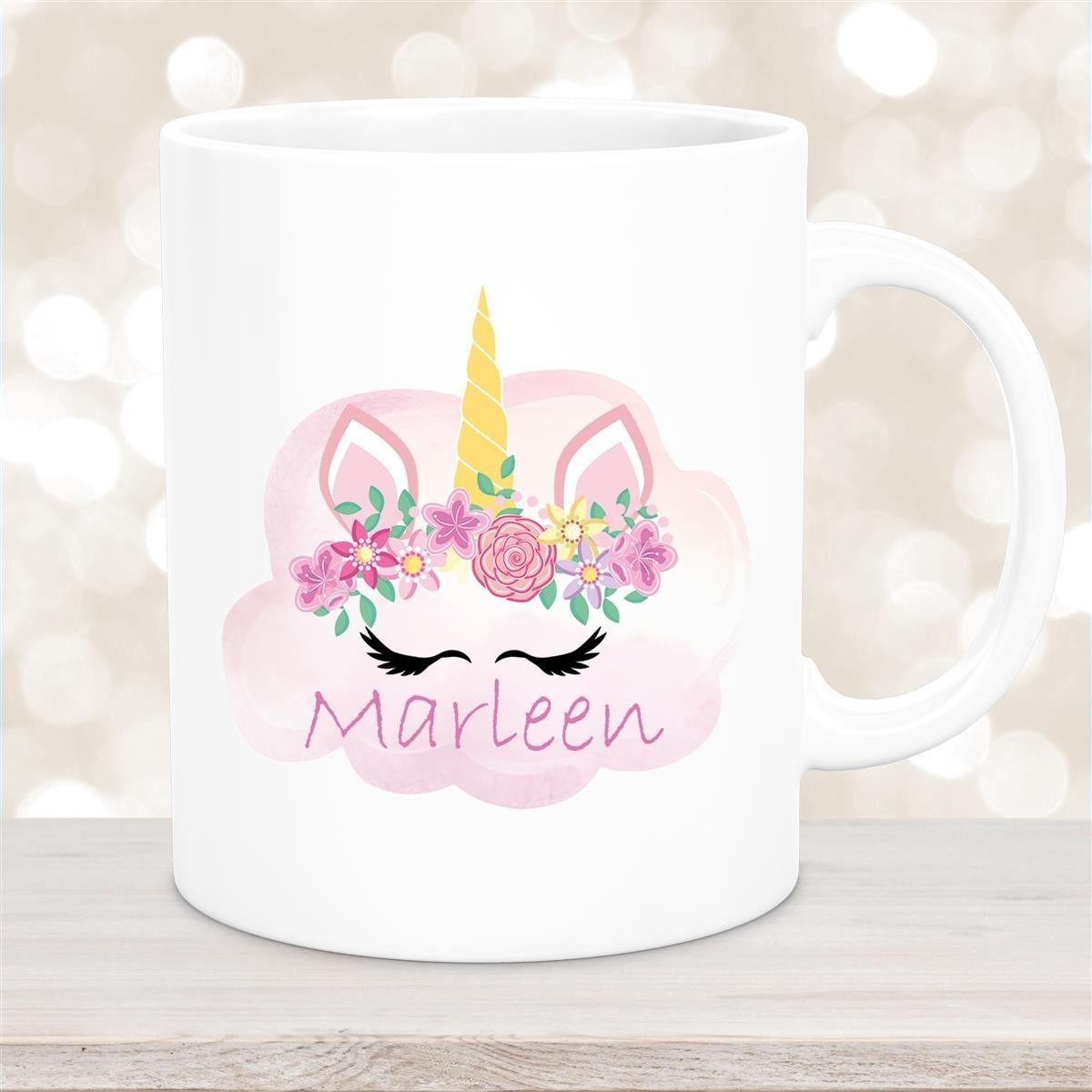 Tasse Einhorn #5 Wunschname Keramik Kinderbecher personalisiert Weiß Tasse Einhorn #5 Wunschname Keramik Kinderbecher personalisiert Weiß
