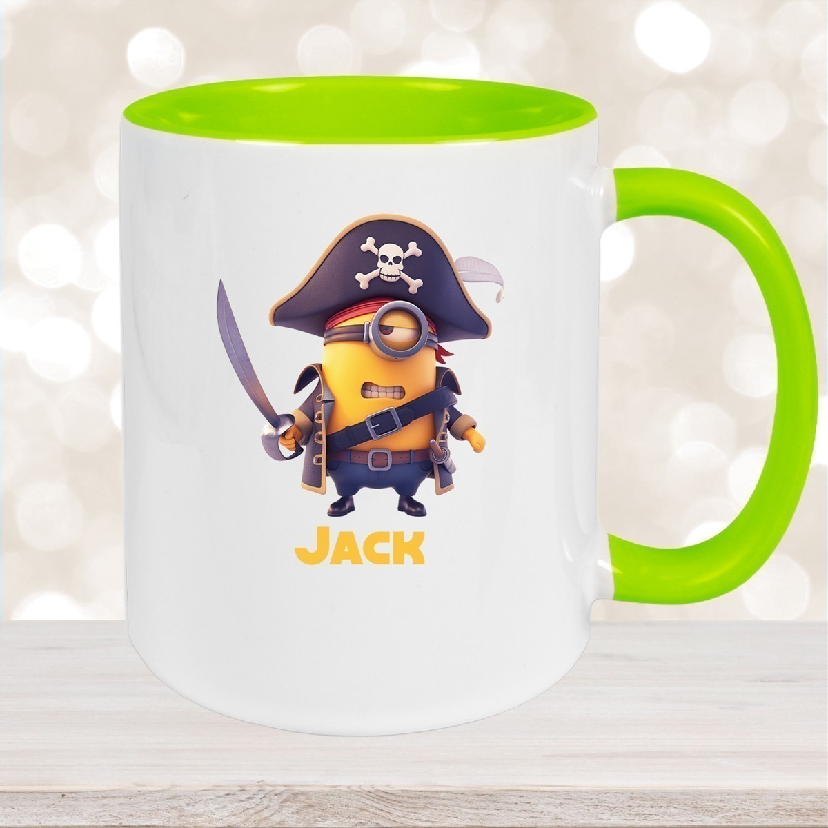Tasse Minions Kinder Minion #1 Pirat Wunschname Keramik Kinderbecher personalisiert versch. Farben