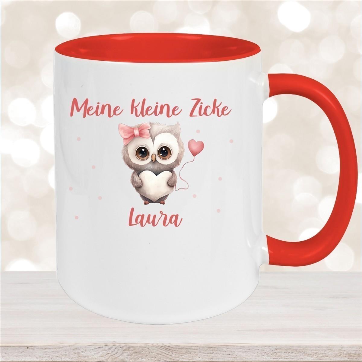 Tasse Liebe - Eule Valentinstag Wunschnamen Keramik personalisiert versch. Farben