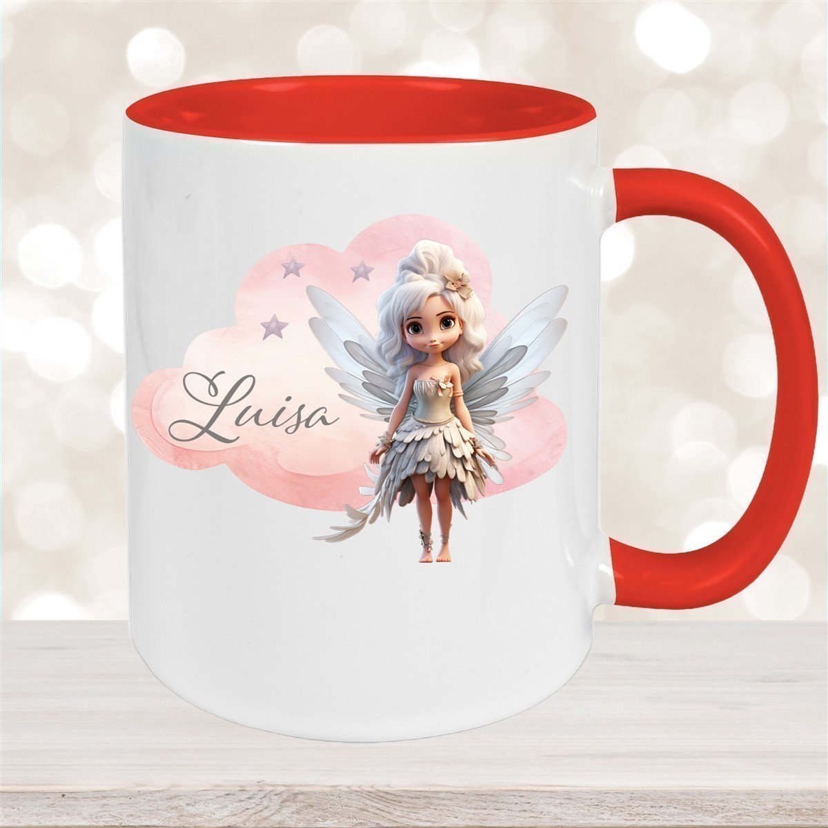 Tasse Fee #1 Wunschname Keramik Kinderbecher personalisiert versch. Farben