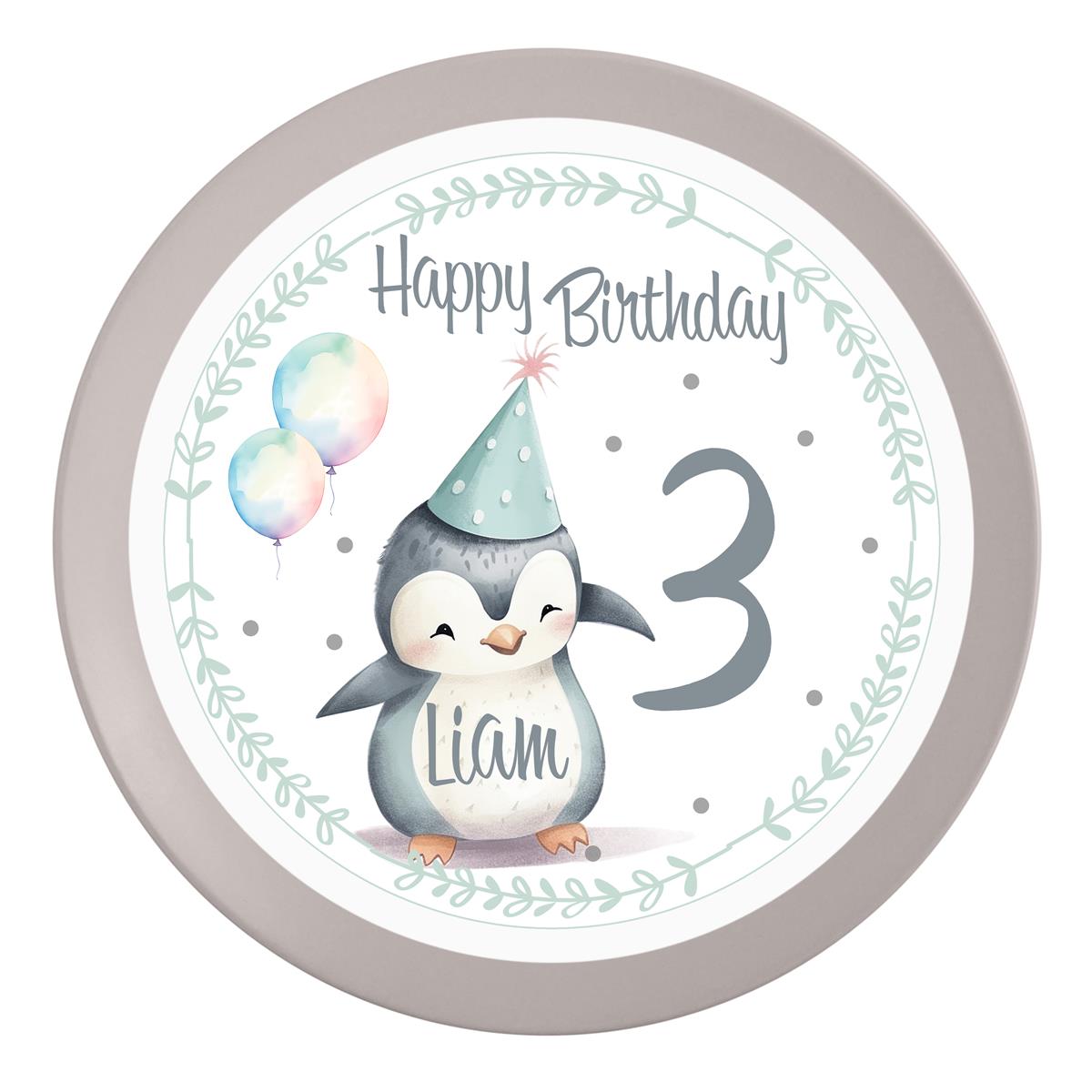 Tortenaufleger Geburtstag Pinguin 1 Name & Zahl (20cm)