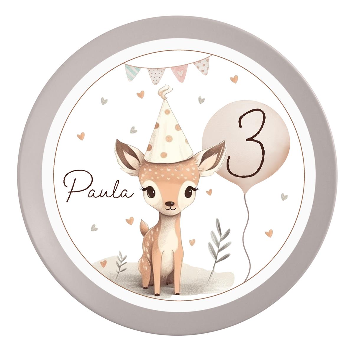 Tortenaufleger Geburtstag Reh 1 Name & Zahl (20cm)