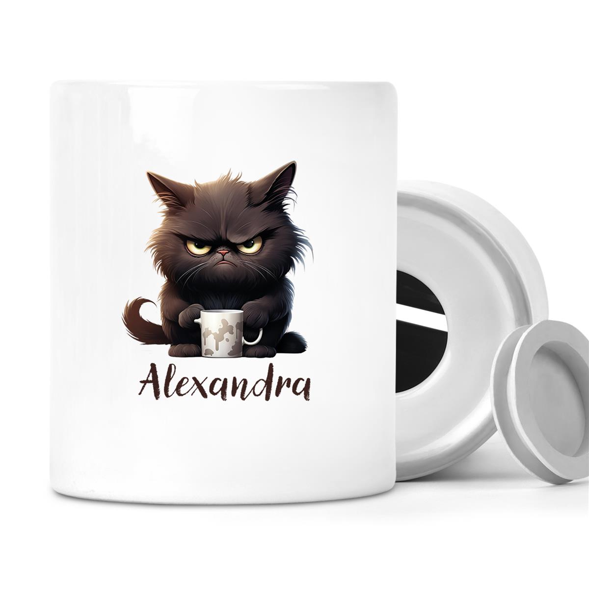 Spardose Katze Grumpy #1 Wunschname personalisiert