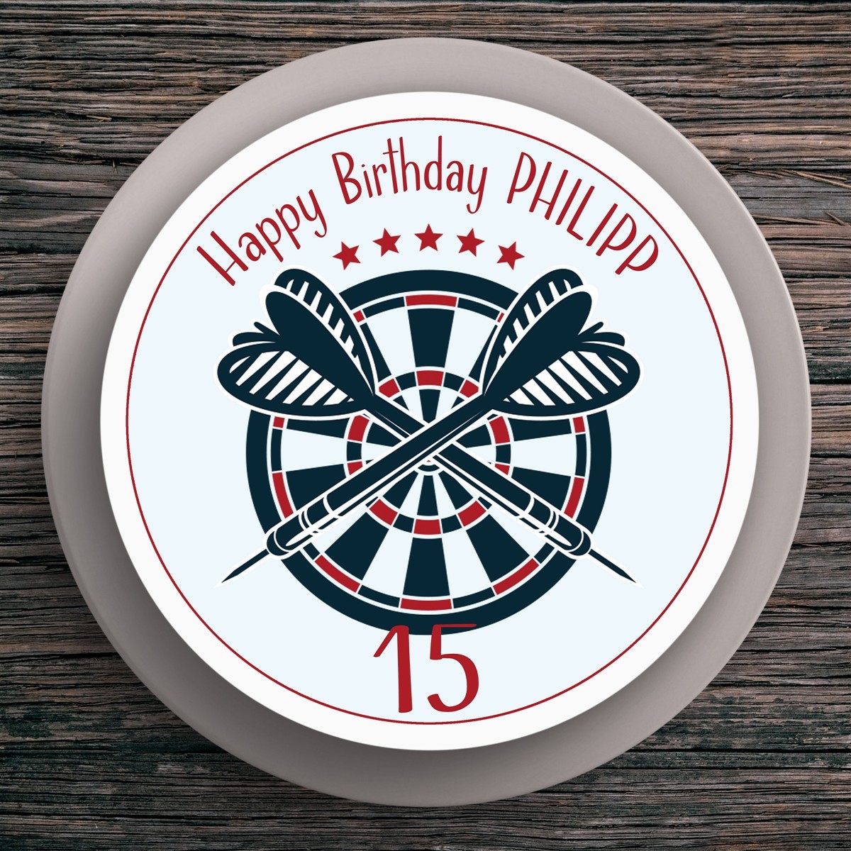 Tortenaufleger Geburtstag Dart #1 Name & Zahl (20cm) Fondant Papier Tortenaufleger Geburtstag Dart #1 Name & Zahl (20cm) Fondant Papier