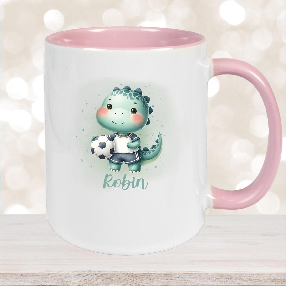 Tasse Wunschname Fußball 15 Personalisiert Keramik Kinderbecher versch. Farben