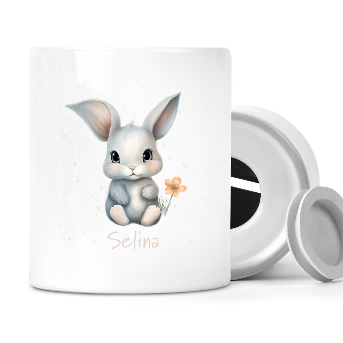 Spardose Ostern - Hase 2 mit Wunschname personalisiert