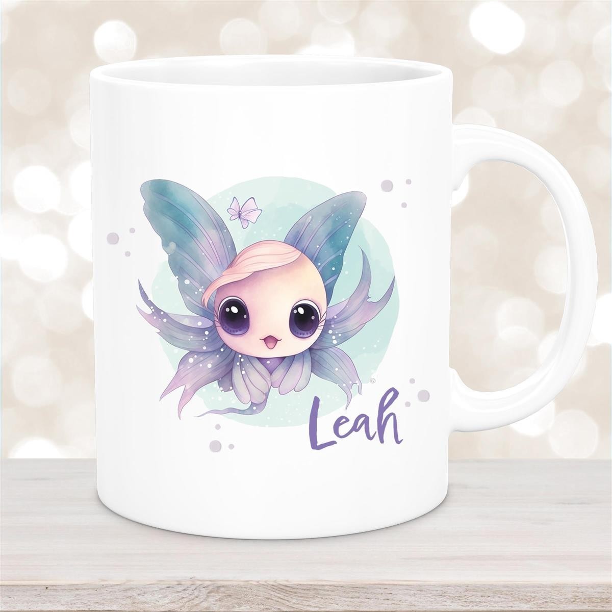 Tasse Wunschname Meerestiere-Fisch #1 Keramik Kinderbecher Weiß