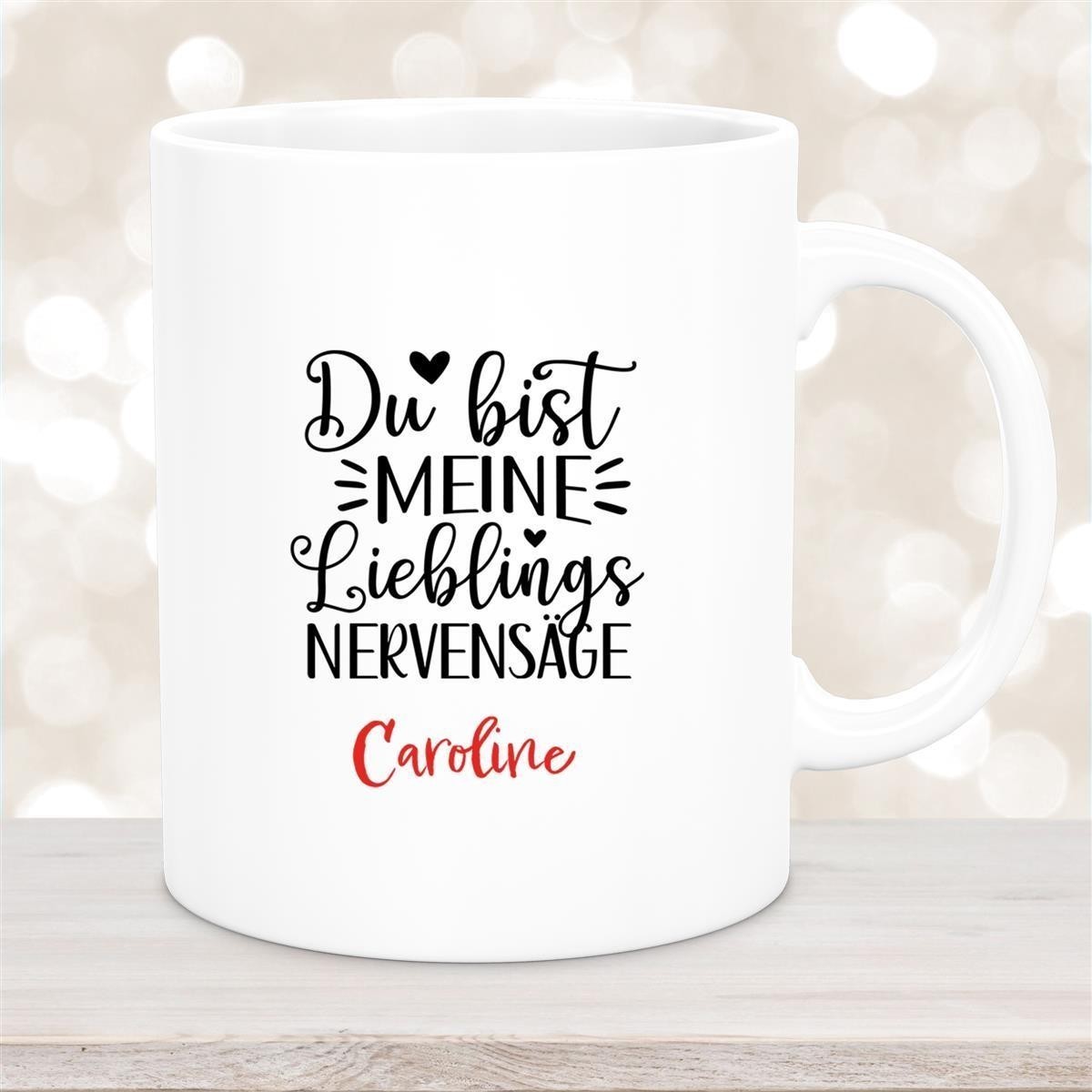 Tasse Liebe - Spruch "Du bist MEINE Lieblings NERVENSÄGE" Valentinstag Wunschnamen Keramik personalisiert Weiß Tasse Liebe - Spruch "Du bist MEINE Lieblings NERVENSÄGE" Valentinstag Wunschnamen Keramik personalisiert Weiß