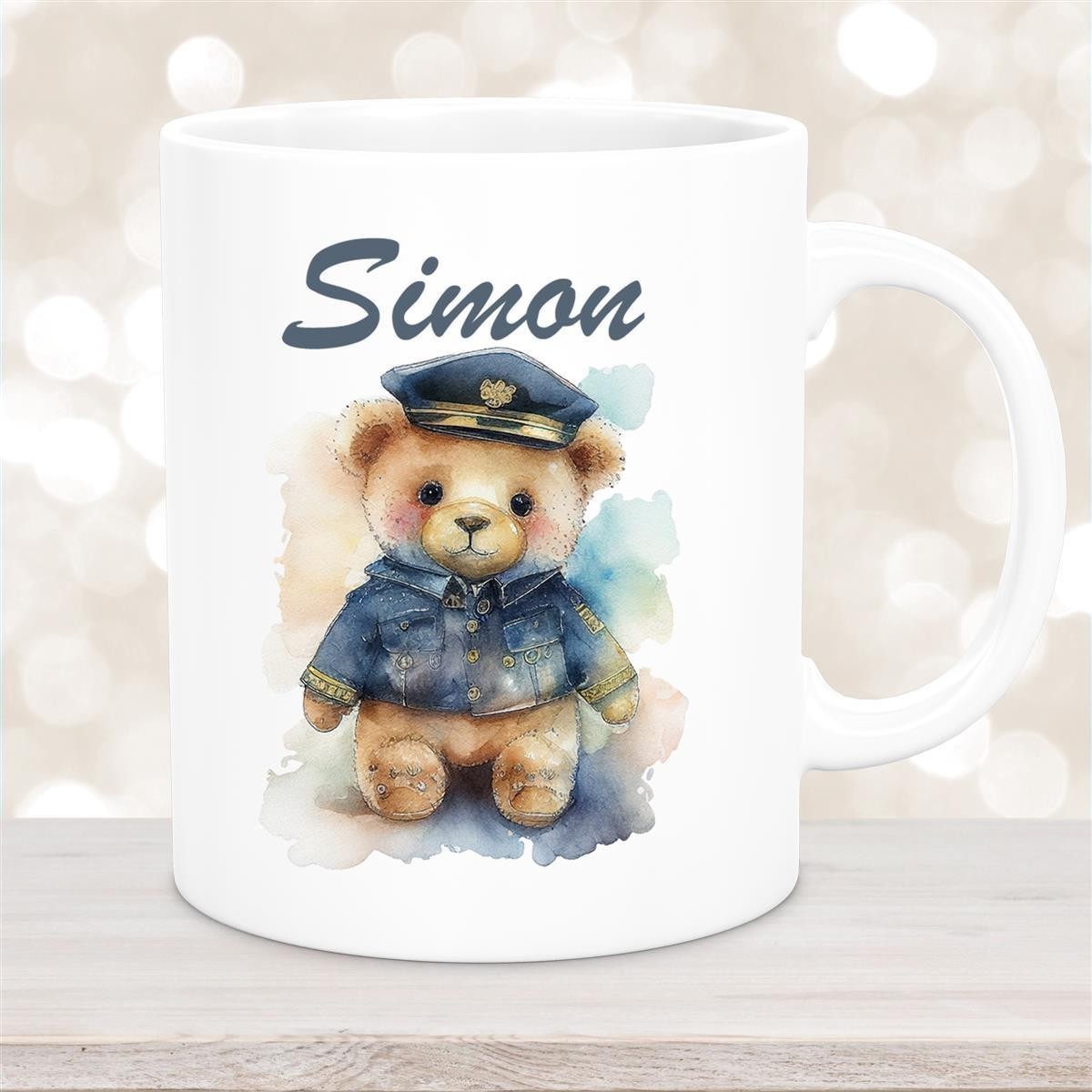 Tasse Polizei Teddy #1 Wunschname Kinderbecher personalisiert Keramik Weiß Tasse Polizei Teddy #1 Wunschname Kinderbecher personalisiert Keramik Weiß