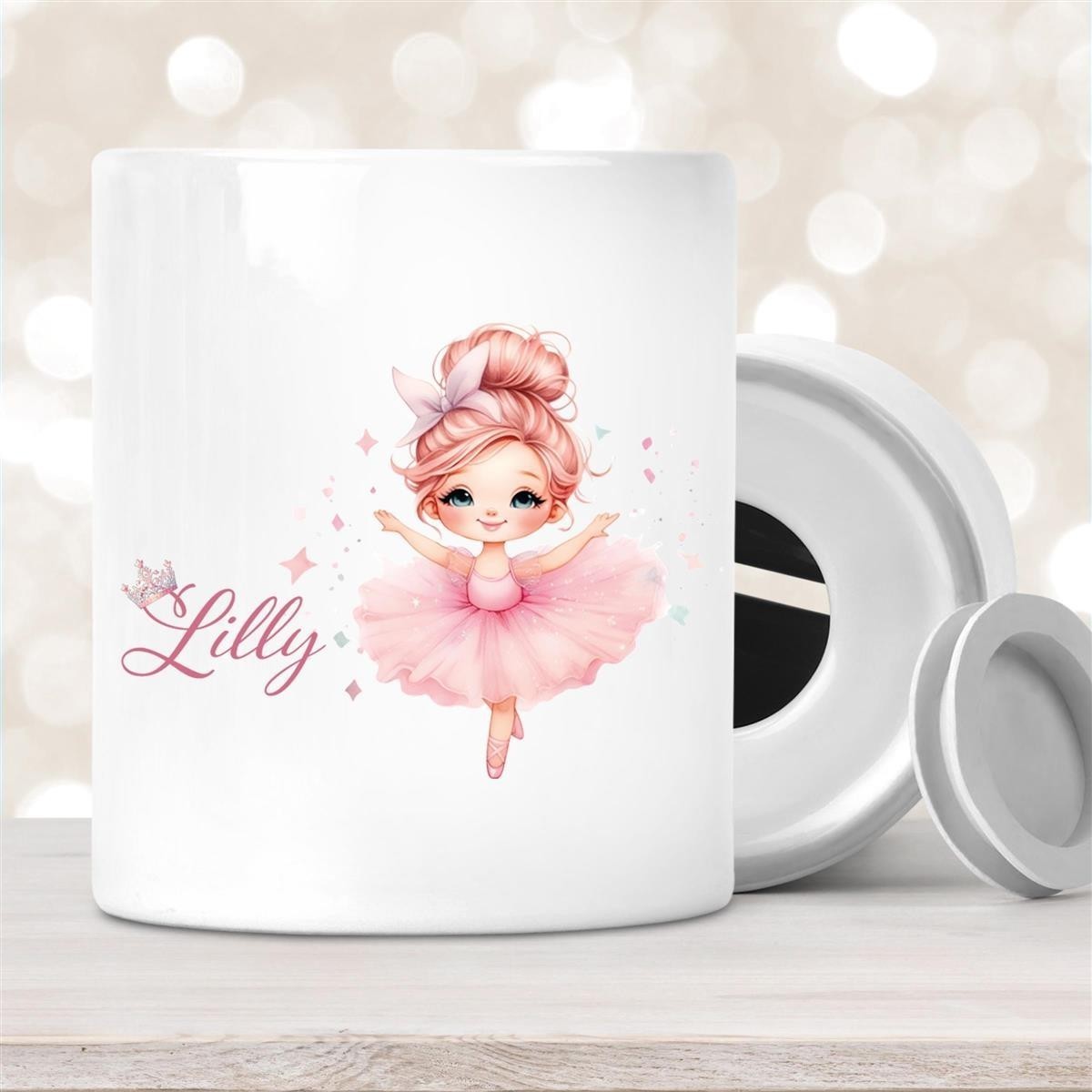 Spardose mit Wunschname Ballerina #1 personalisiert Spardose mit Wunschname Ballerina #1 personalisiert