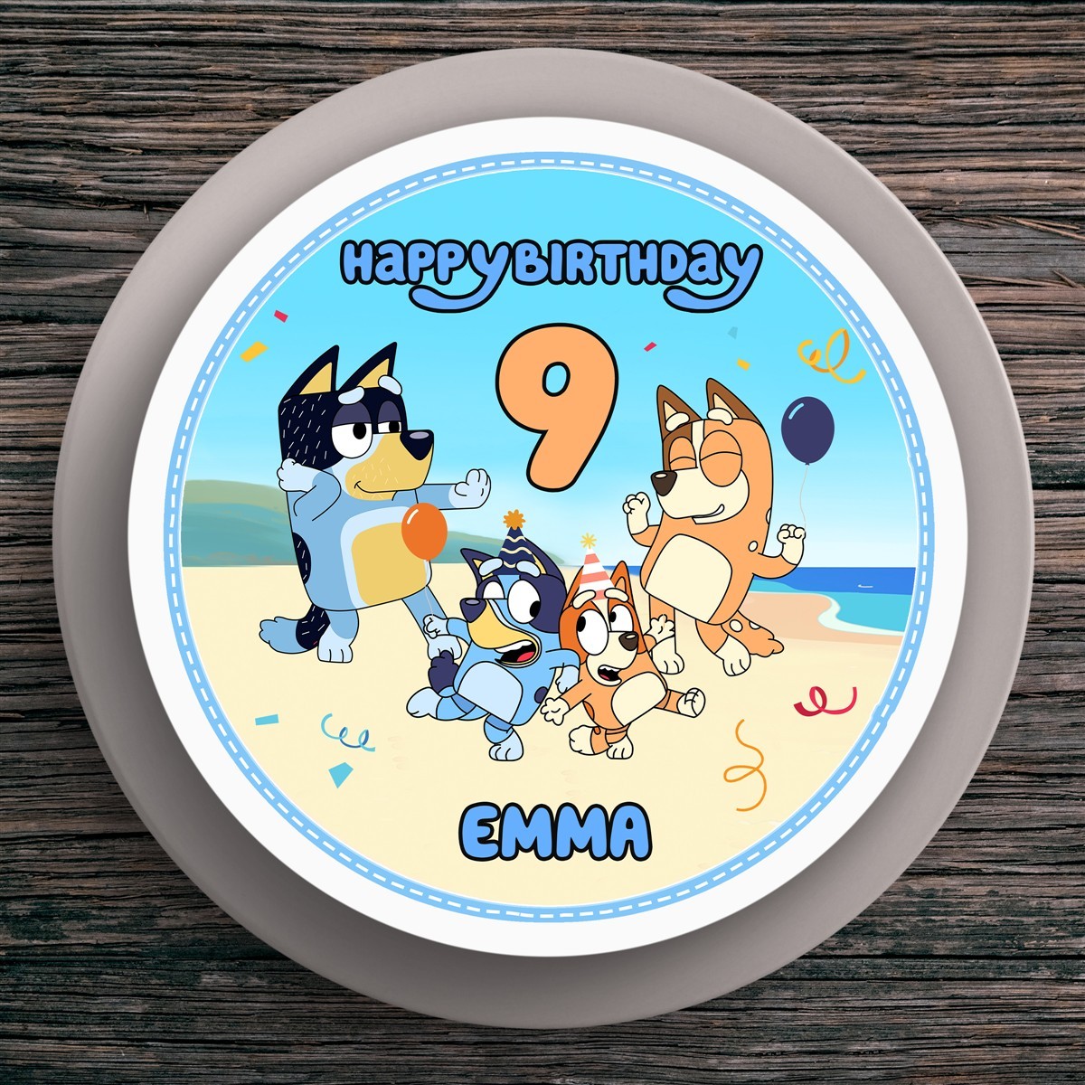 Tortenaufleger Geburtstag Bluey #1 Name & Zahl (20cm) Fondant Papier Tortenaufleger Geburtstag Bluey #1 Name & Zahl (20cm) Fondant Papier