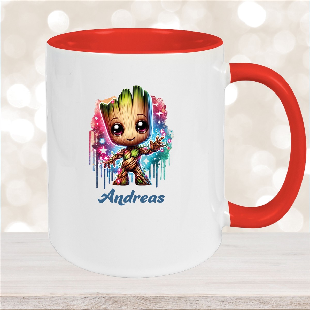 Tasse Baby-Groot #2 Wunschname Keramik Kinderbecher personalisiert Rot